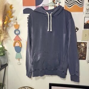 American Eagle Outfitters Men's Hoodie in Slate Blue Large